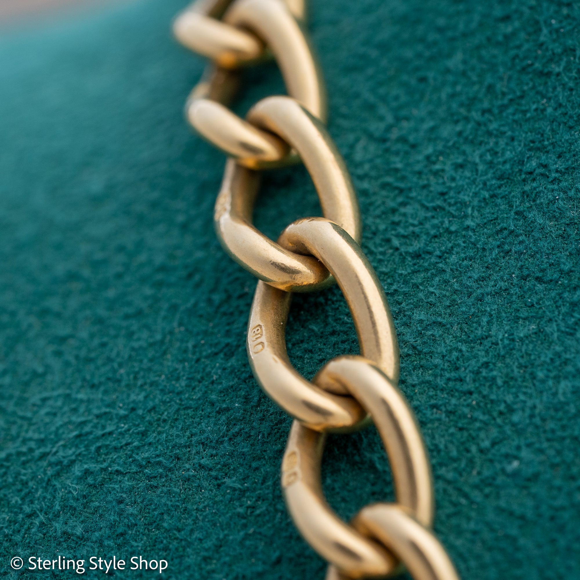 Antique 18K Gold Albert Watch Chain Necklace Birmingham 1913 T-Bar Dog Clasps