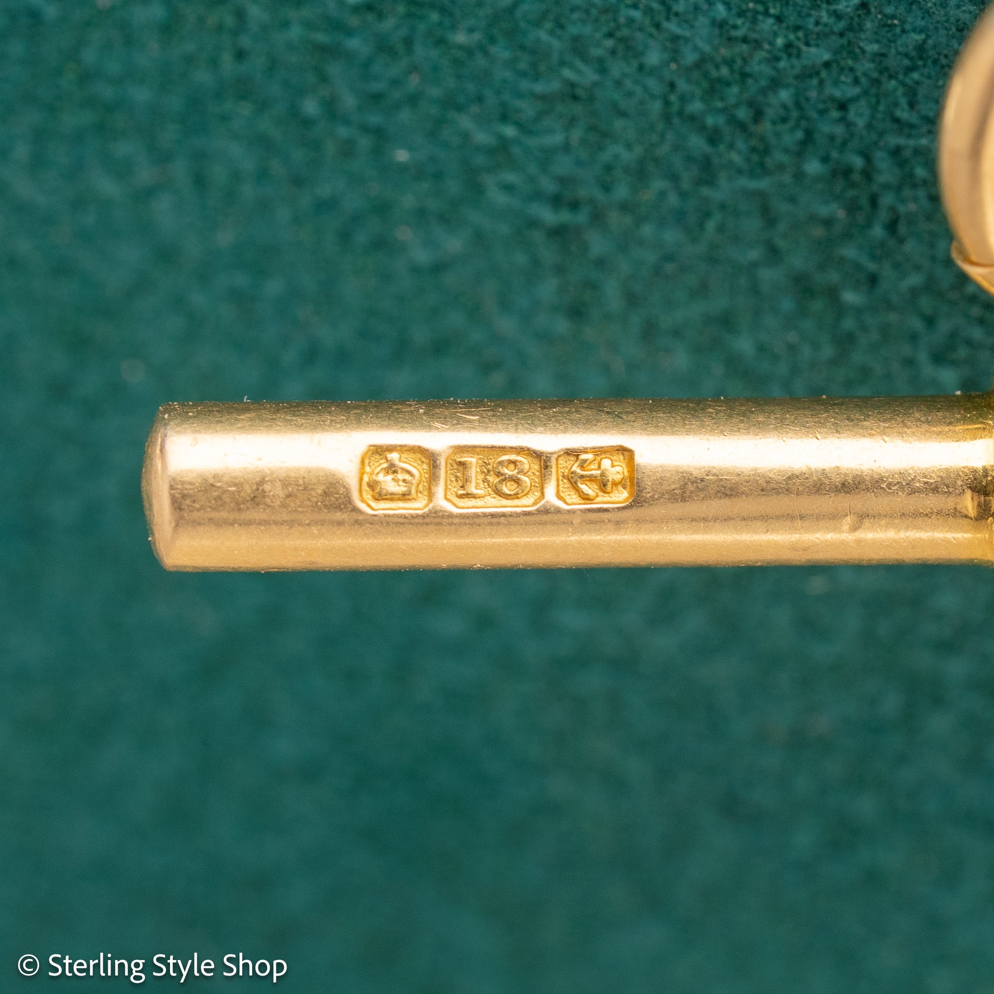 Antique 18K Gold Albert Watch Chain Necklace Birmingham 1913 T-Bar Dog Clasps