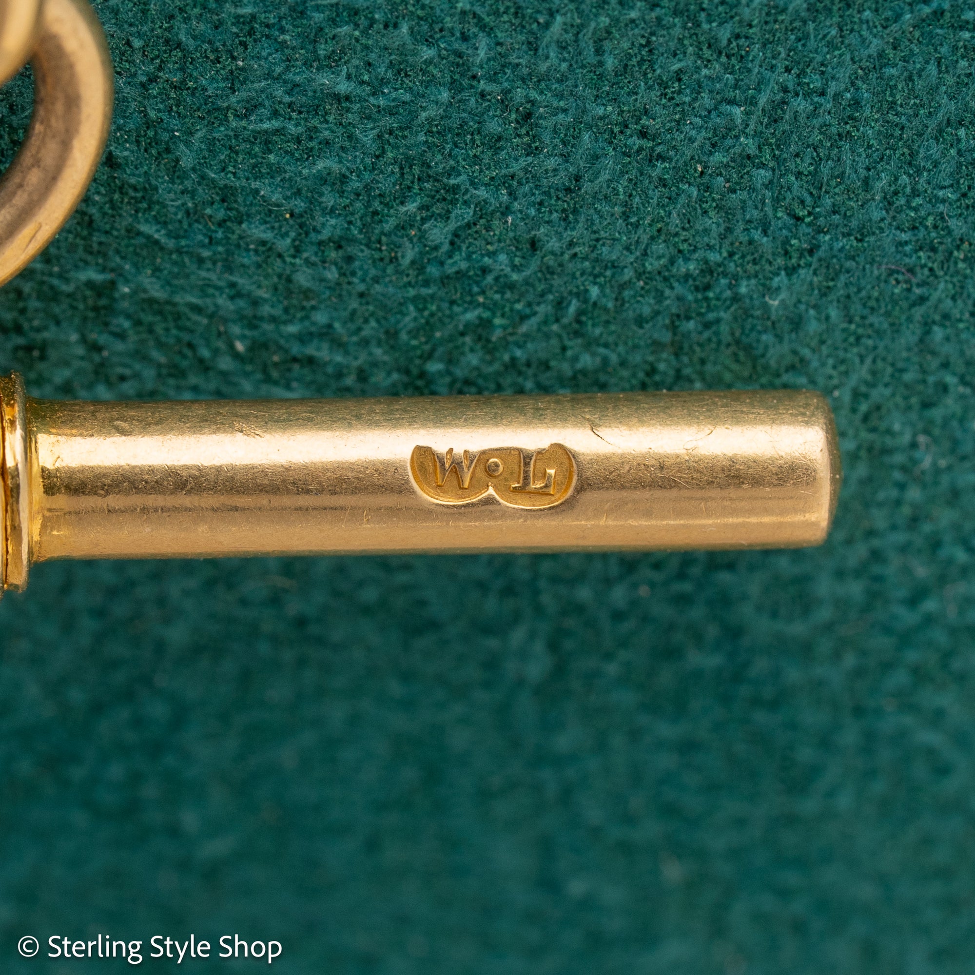Antique 18K Gold Albert Watch Chain Necklace Birmingham 1913 T-Bar Dog Clasps