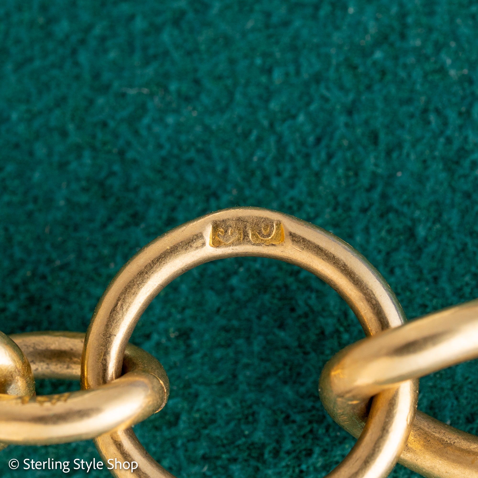 Antique 18K Gold Albert Watch Chain Necklace Birmingham 1913 T-Bar Dog Clasps