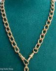 Antique 18K Gold Albert Watch Chain Necklace Birmingham 1913 T-Bar Dog Clasps