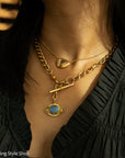 Antique 18K Gold Albert Watch Chain Necklace Birmingham 1913 T-Bar Dog Clasps