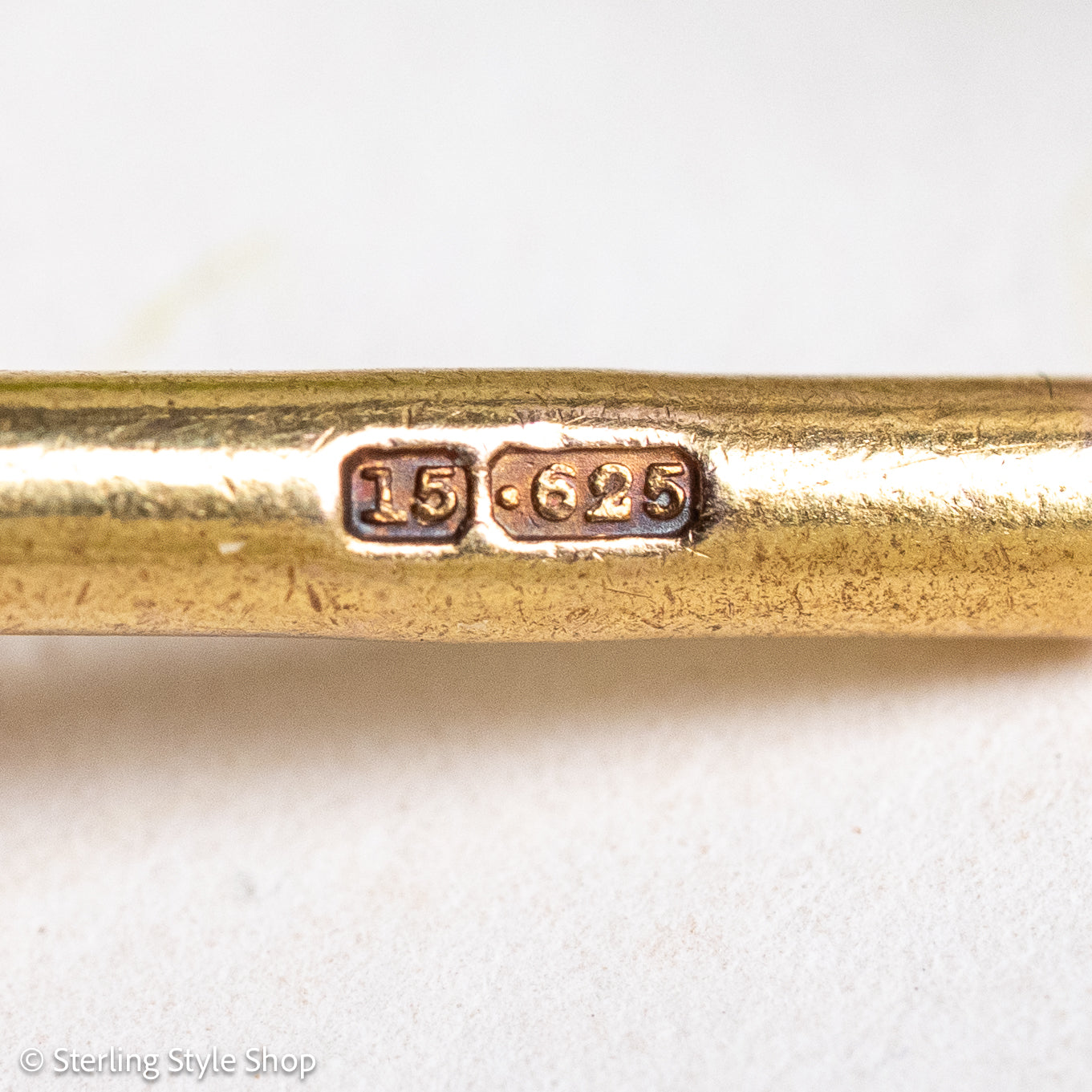 Antique Hallmarked 15ct Gold T-Bar Pendant for Watch Chain or Necklace Conversion