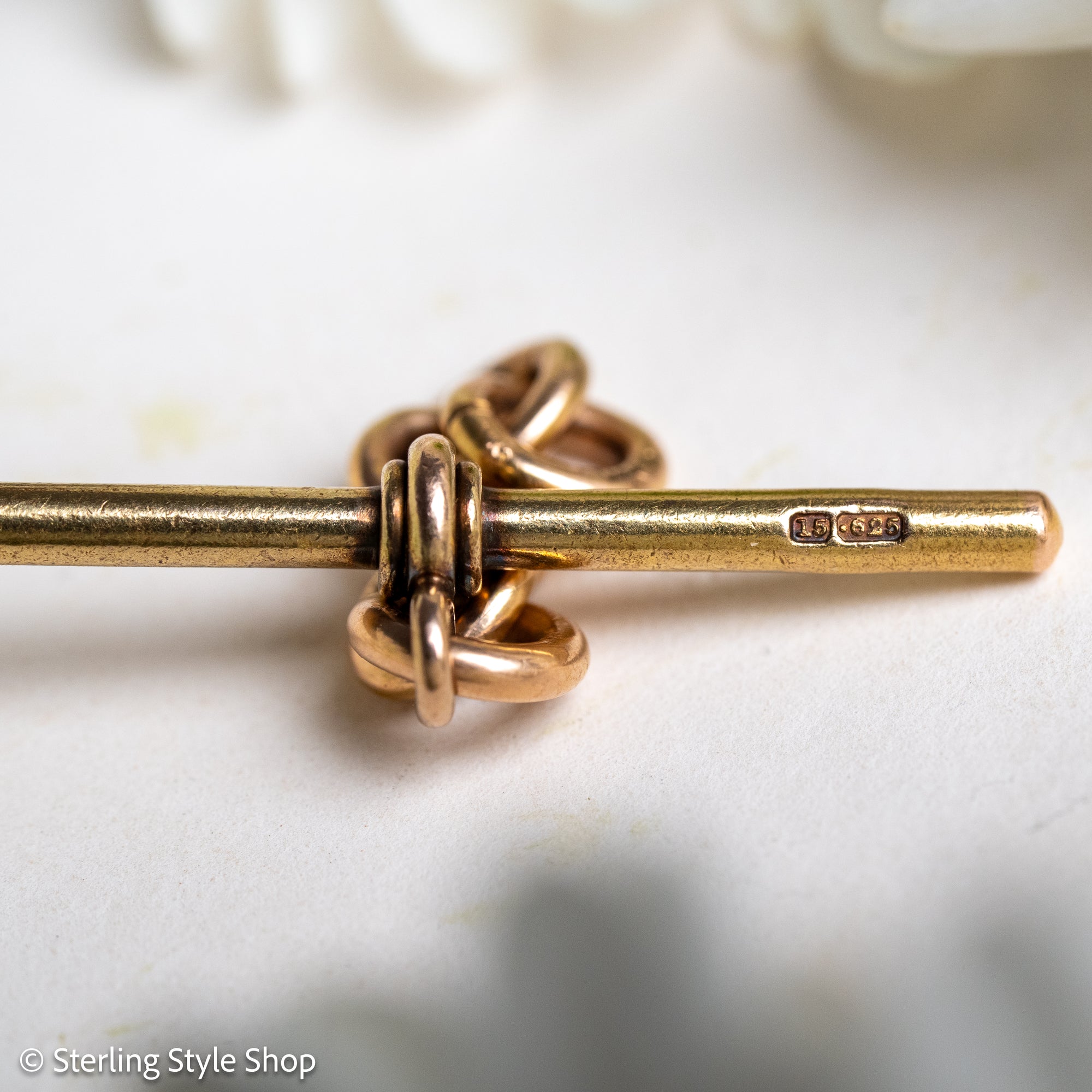 Antique Hallmarked 15ct Gold T-Bar Pendant for Watch Chain or Necklace Conversion