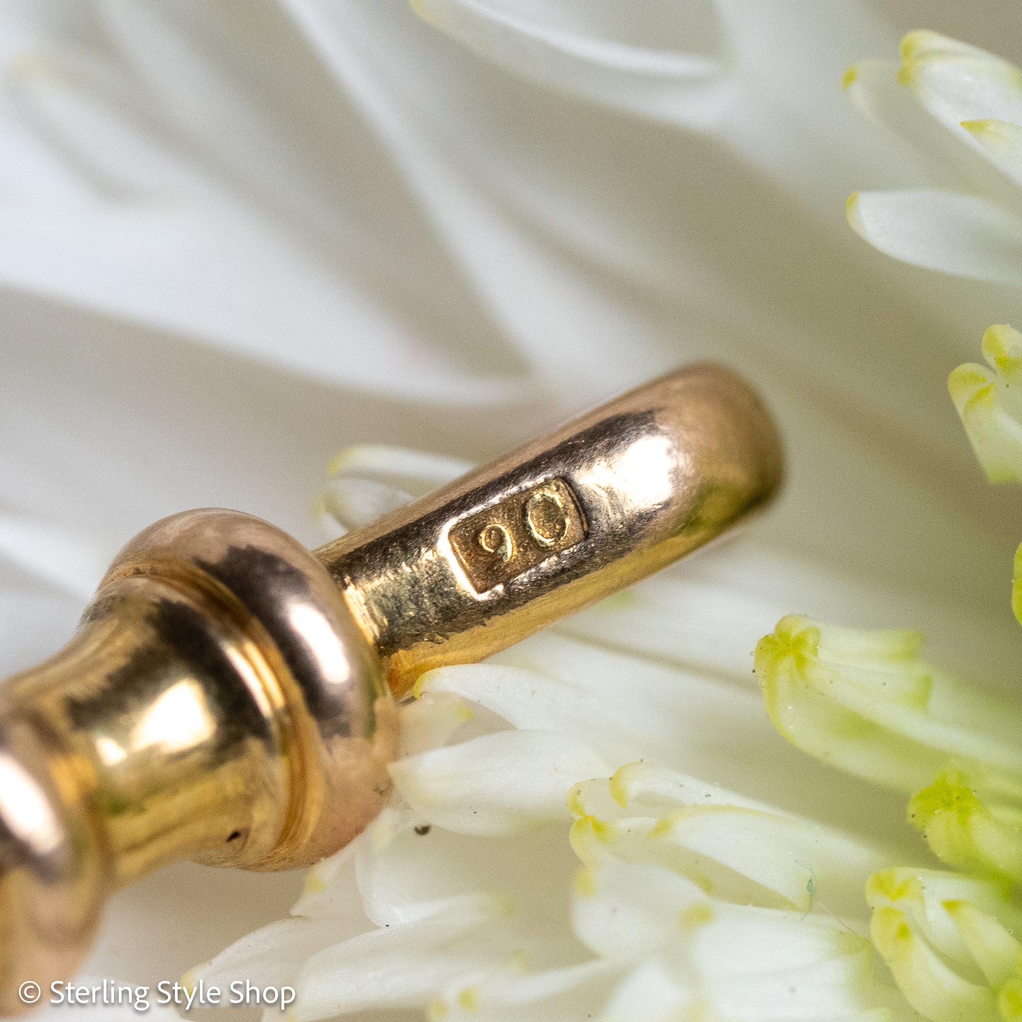 Rare Antique 9 Carat Gold Double Dog Clip