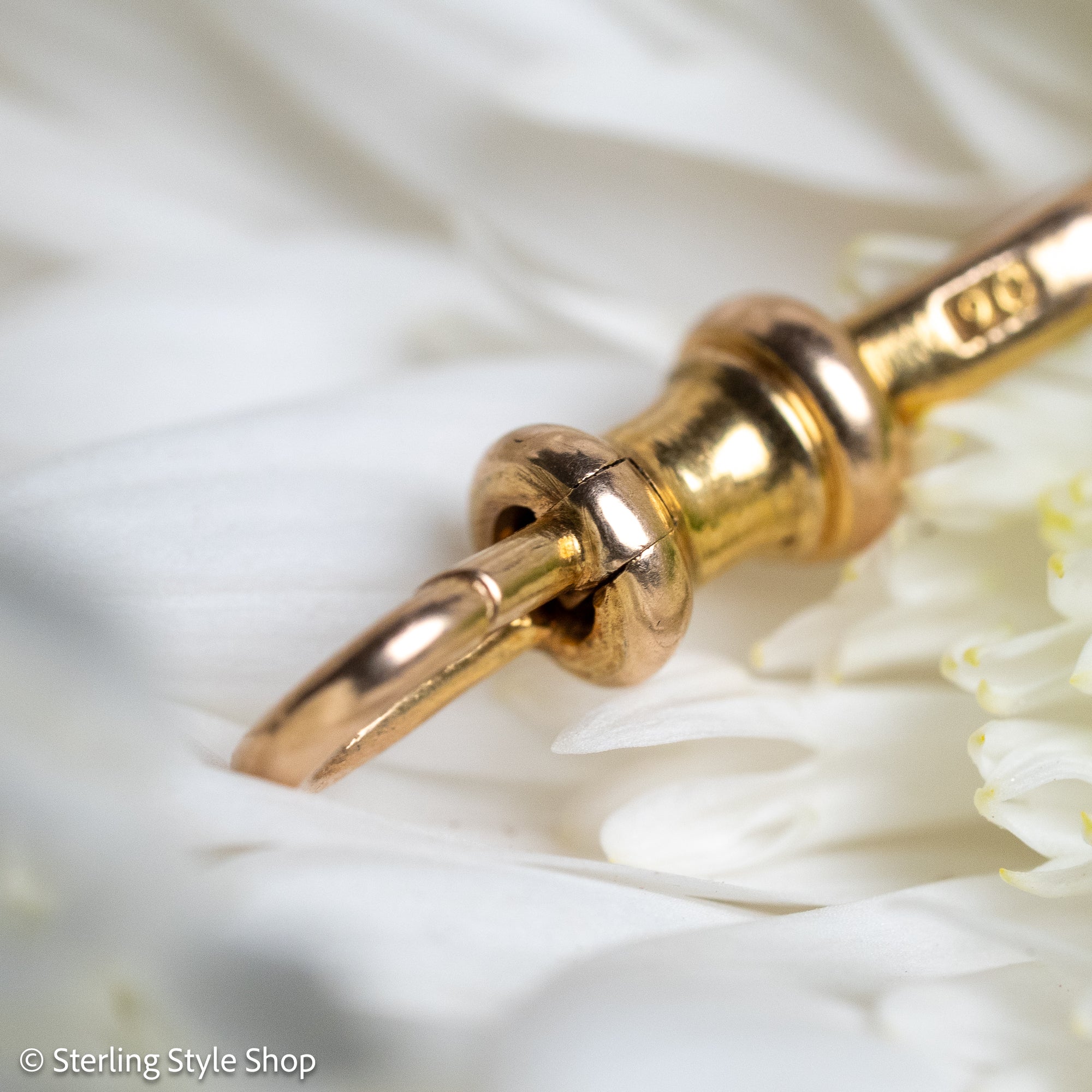 Rare Antique 9 Carat Gold Double Dog Clip
