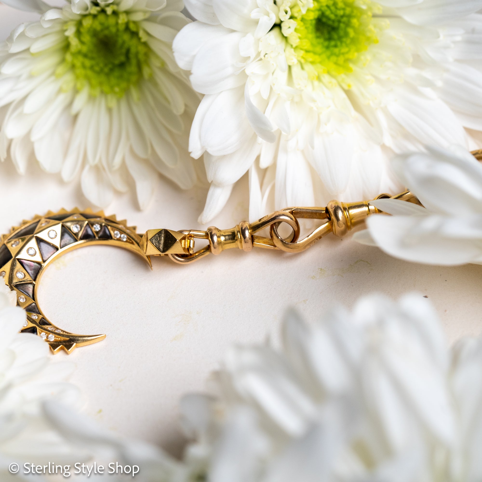 Rare Antique 9 Carat Gold Double Dog Clip
