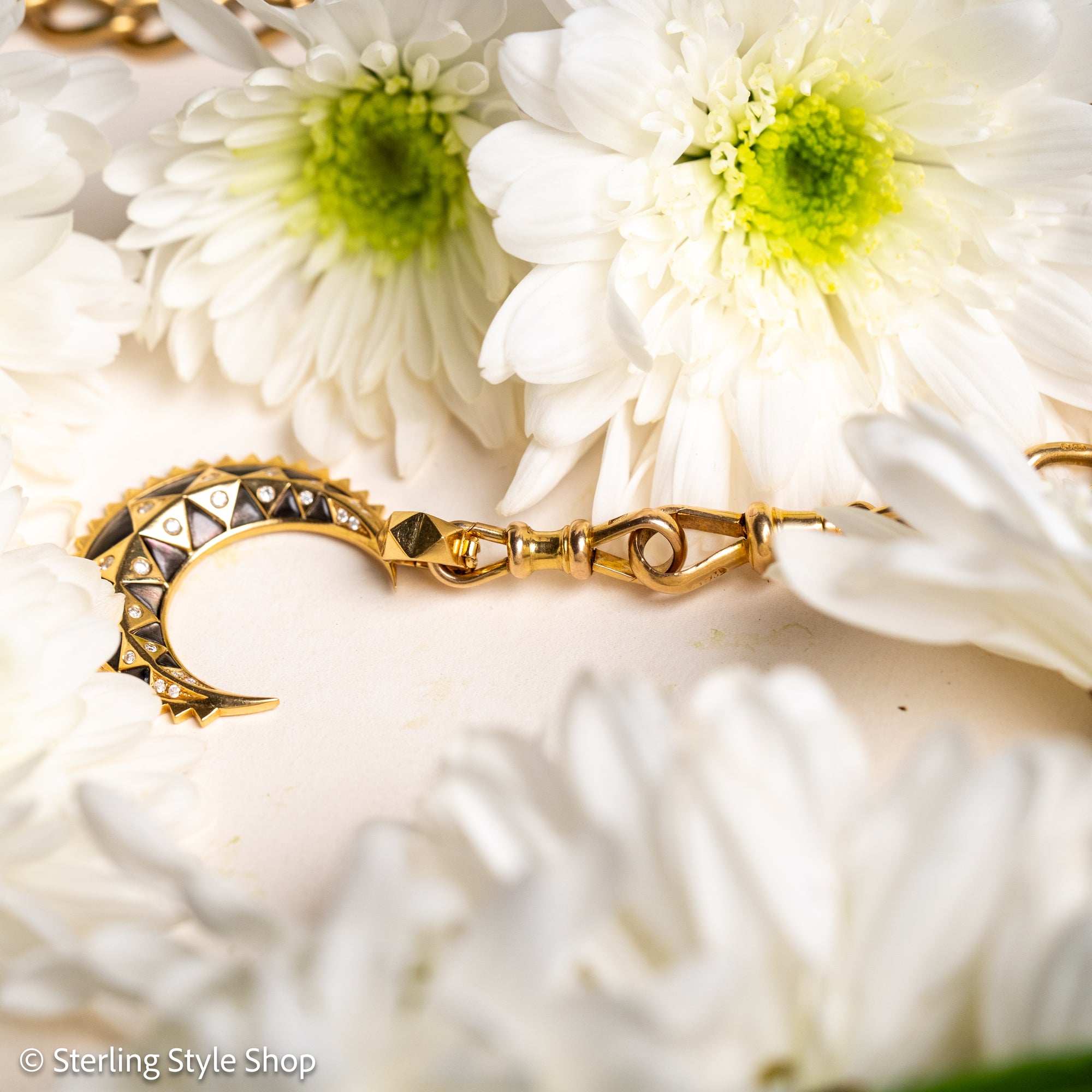 Rare Antique 9 Carat Gold Double Dog Clip