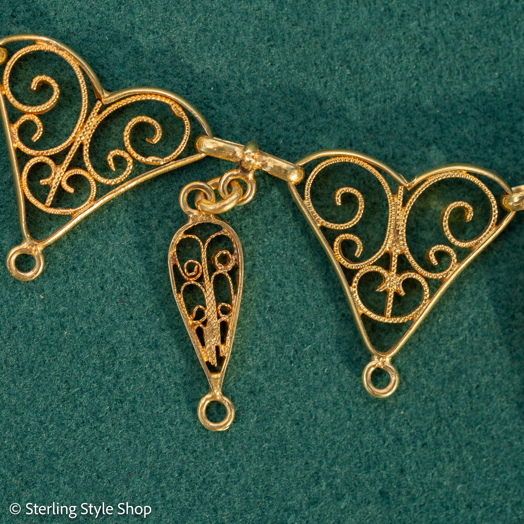 Antique French 18K Gold Filigree Necklace