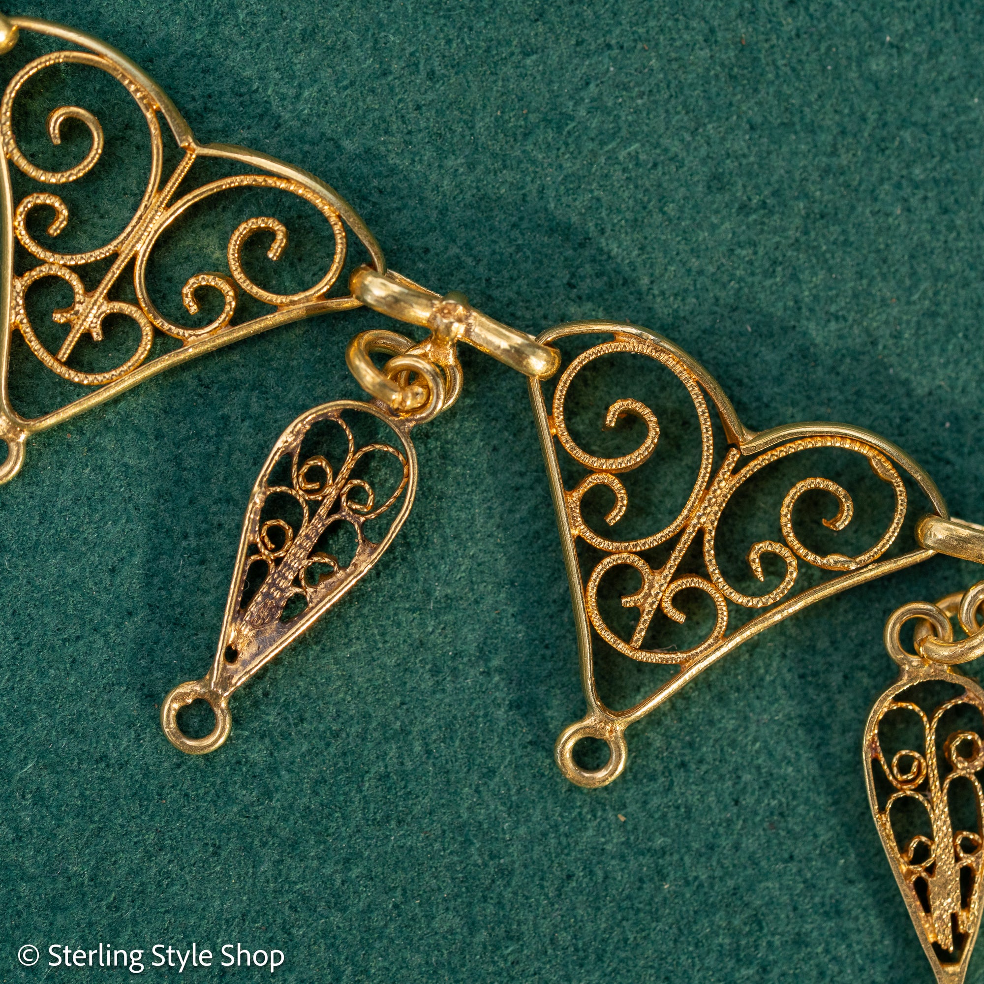 Antique French 18K Gold Filigree Necklace