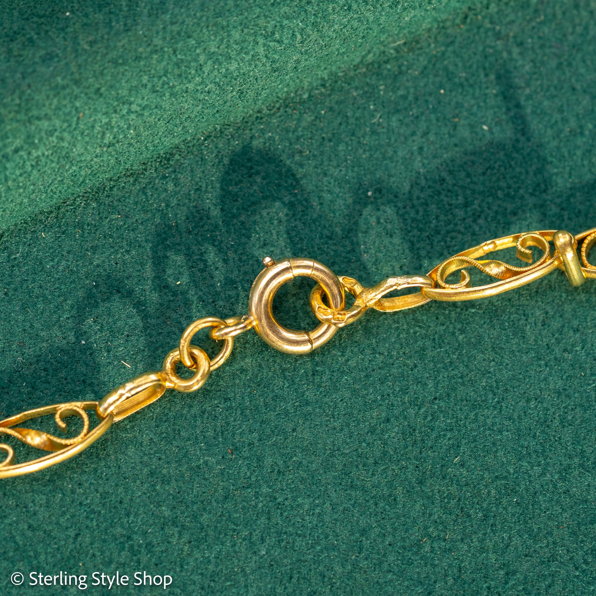 Antique French 18K Gold Filigree Necklace