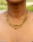 Antique French 18K Gold Long Filigree Chain Necklace 50 Inch