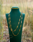 Antique French 18K Gold Long Filigree Chain Necklace 50 Inch
