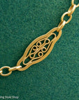 Antique French 18K Gold Long Filigree Chain Necklace 50 Inch