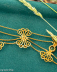 Vintage 14K Gold Festoon Collar Necklace with Peridot & Pearls | XRF Tested | Fine Jewelry