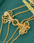 Vintage 14K Gold Festoon Collar Necklace with Peridot & Pearls | XRF Tested | Fine Jewelry