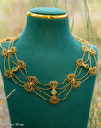 Vintage 14K Gold Festoon Collar Necklace with Peridot & Pearls | XRF Tested | Fine Jewelry
