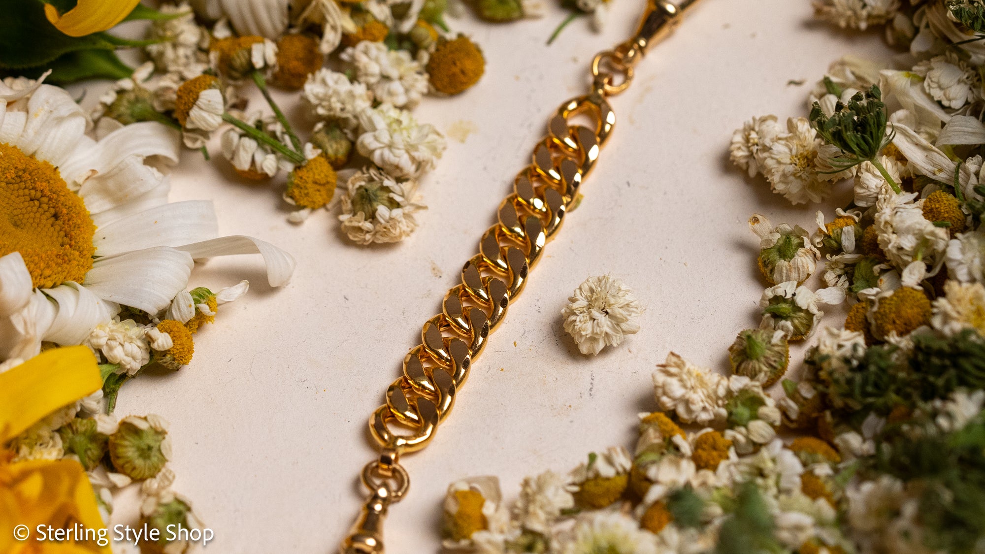 22K Gold Curb Extender with Solid 18K French Dog Clips, 4.5 Inch