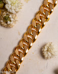 22K Gold Curb Extender with Solid 18K French Dog Clips, 4.5 Inch