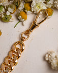 22K Gold Curb Extender with Solid 18K French Dog Clips, 4.5 Inch