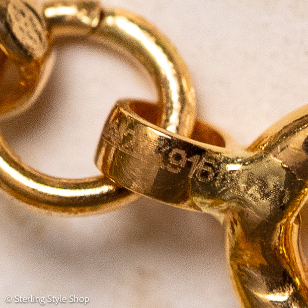 22K Gold Curb Extender with Solid 18K French Dog Clips, 4.5 Inch