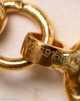 22K Gold Curb Extender with Solid 18K French Dog Clips, 4.5 Inch