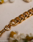 22K Gold Curb Extender with Solid 18K French Dog Clips, 4.5 Inch