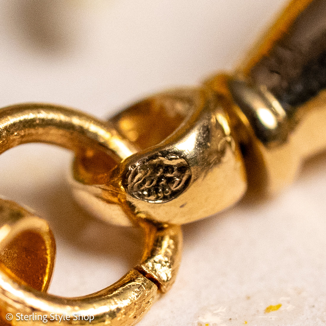 22K Gold Curb Extender with Solid 18K French Dog Clips, 4.5 Inch