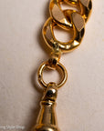 22K Gold Curb Extender with Solid 18K French Dog Clips, 4.5 Inch