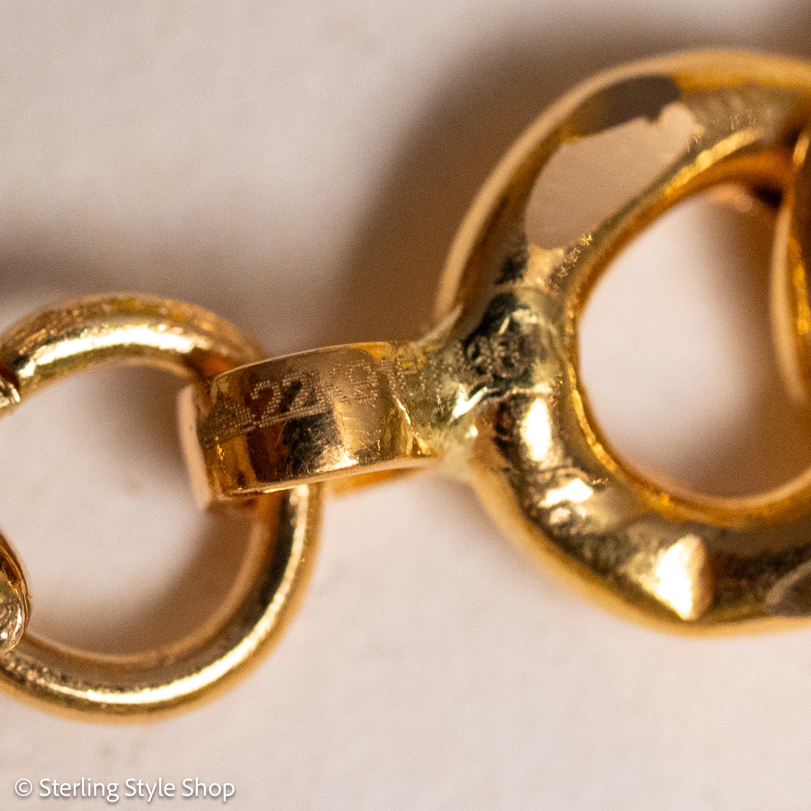 22K Gold Curb Extender with Solid 18K French Dog Clips, 4.5 Inch