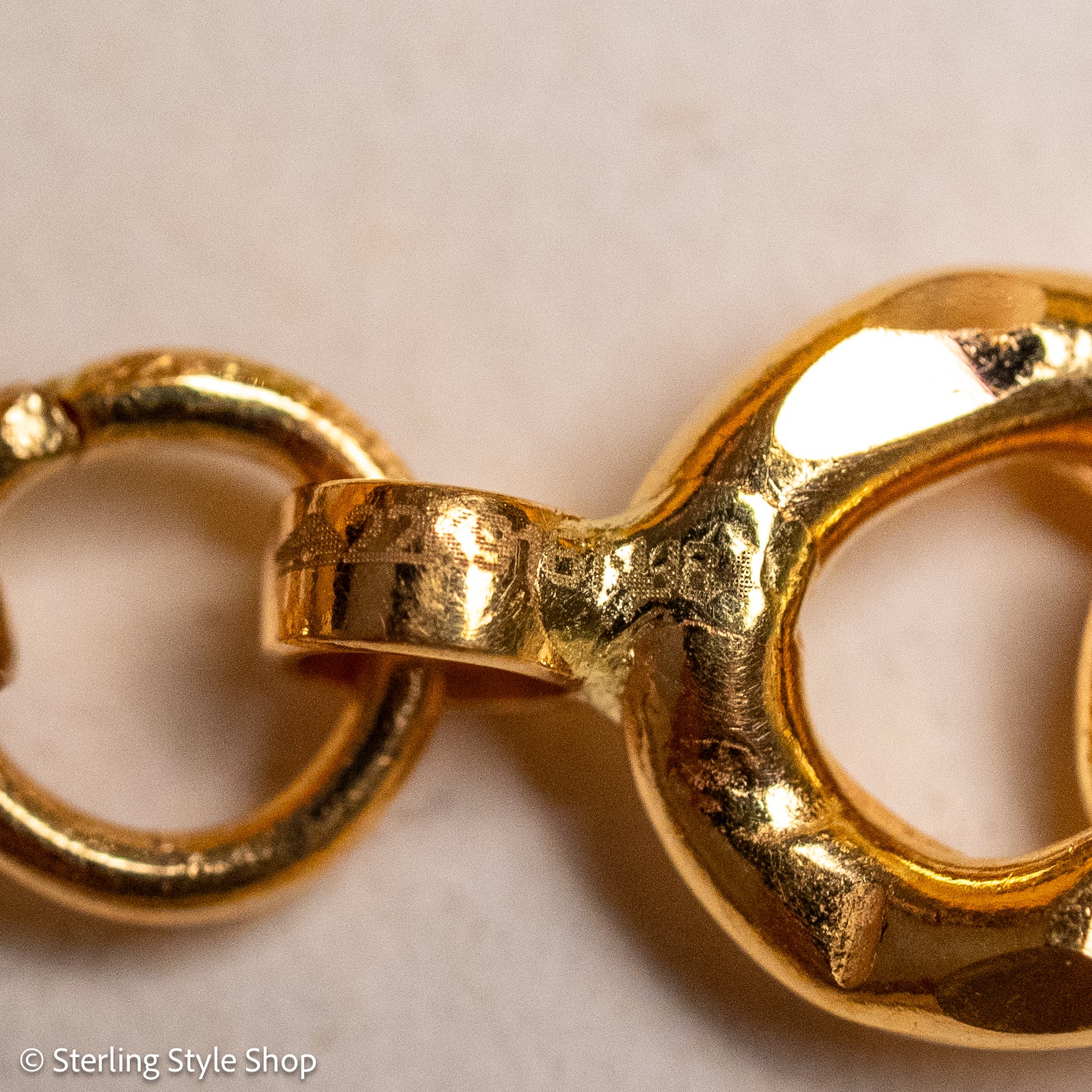 22K Gold Curb Extender with Solid 18K French Dog Clips, 4.5 Inch