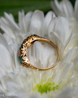 Antique Victorian Emerald Diamond Five Stone Ring, 18k Gold, GIA Colombian No Oil