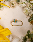 14K Gold Turquoise Carabiner Clasp, Screw Lock, Small Oval Charm Connector