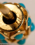 14K Gold Turquoise Carabiner Clasp, Screw Lock, Small Oval Charm Connector