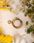 Vintage 18K Gold Bolt Ring Clasp, 20mm, Solid Gold Spring Clasp