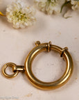 Vintage 18K Gold Bolt Ring Clasp, 20mm, Solid Gold Spring Clasp