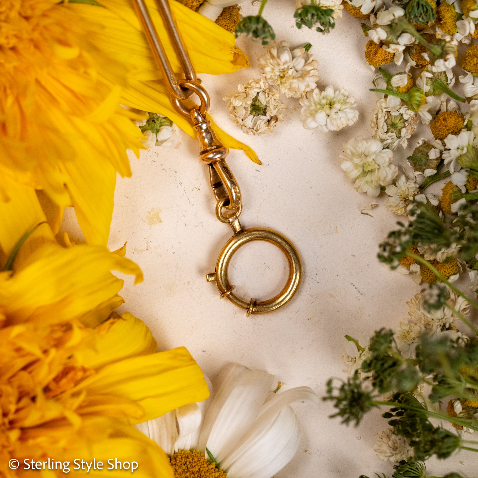Vintage 18K Gold Bolt Ring Clasp, 20mm, Solid Gold Spring Clasp