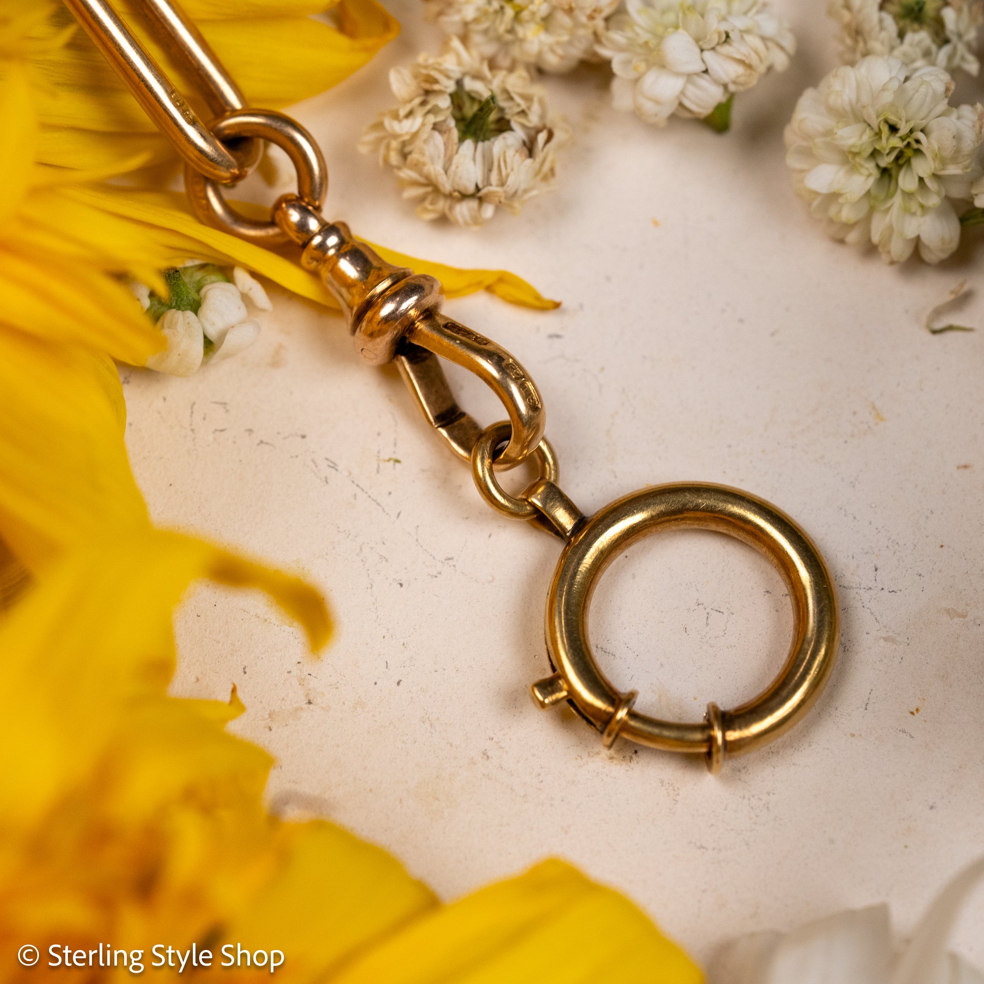 Vintage 18K Gold Bolt Ring Clasp, 20mm, Solid Gold Spring Clasp