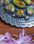 Chimney Butte Cluster Pendant, Palomino Variscite, Navajo Sterling Silver