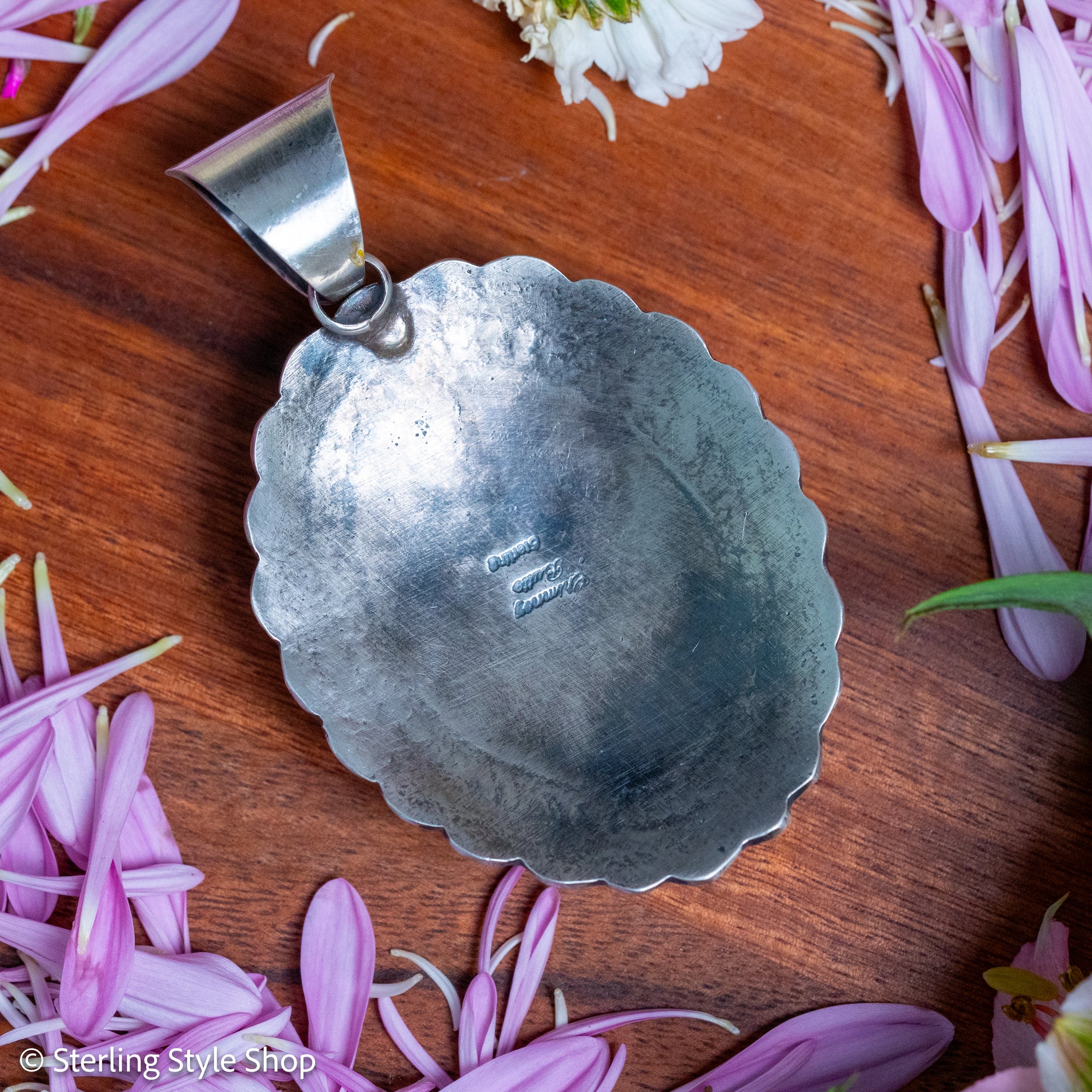 Chimney Butte Cluster Pendant, Palomino Variscite, Navajo Sterling Silver
