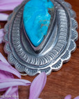 Chimney Butte Pendant, Kingman Turquoise Teardrop, Navajo Sterling Silver