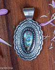 Chimney Butte Pendant, Golden Hills Turquoise, Navajo Sterling Silver