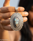 Chimney Butte Pendant, Golden Hills Turquoise, Navajo Sterling Silver