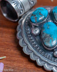 Chimney Butte Cluster Pendant, Six Kingman Turquoise Stones, Navajo Sterling