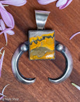 Chimney Butte Naja Pendant, Bumblebee Jasper, Navajo Sterling Silver
