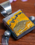 Chimney Butte Naja Pendant, Bumblebee Jasper, Navajo Sterling Silver