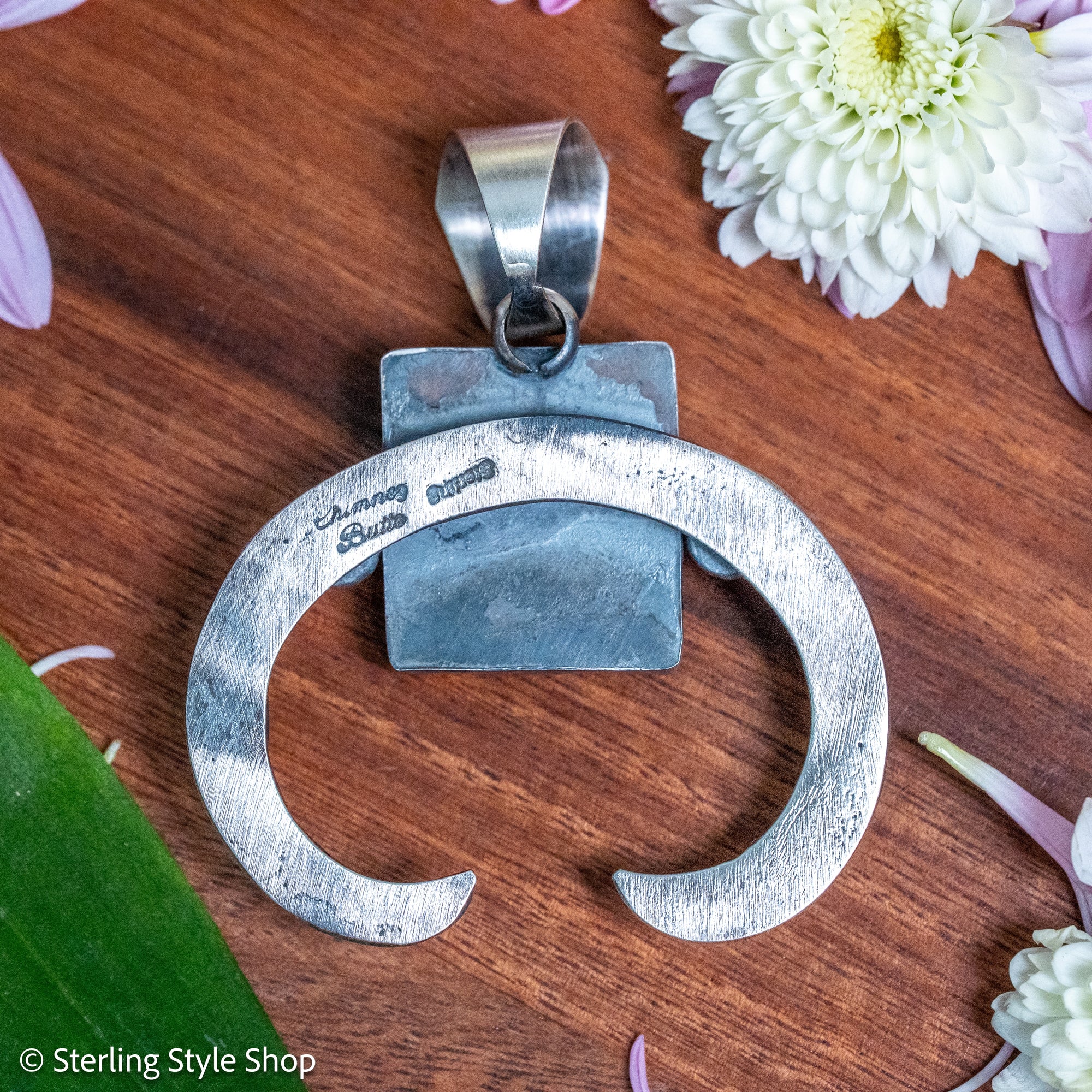 Chimney Butte Naja Pendant, Bumblebee Jasper, Navajo Sterling Silver