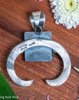 Chimney Butte Naja Pendant, Bumblebee Jasper, Navajo Sterling Silver