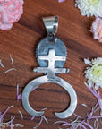Chimney Butte Naja Pendant, Kingman Turquoise Pear, Navajo Sterling Silver