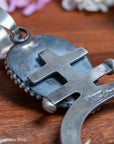Chimney Butte Naja Pendant, Kingman Turquoise Pear, Navajo Sterling Silver